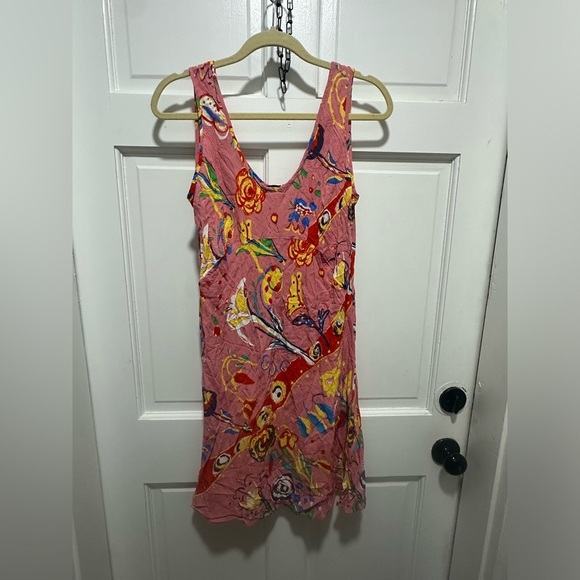 Vintage Hula Moon Jams World Dress Womens XL Pink Fiesta Abstract Floral Tank - Picture 2 of 5
